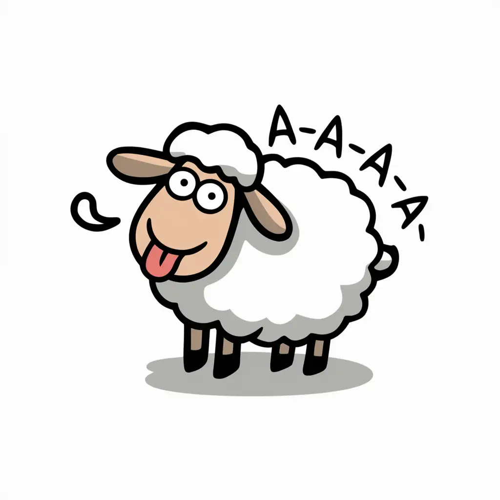 Cartoon-Sheep-Saying-Aaaa-on-White-Background
