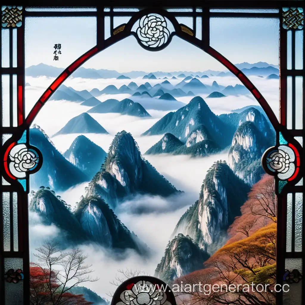 Majestic-Stained-Glass-Mountain-View-in-Chinas-Enigmatic-Fog
