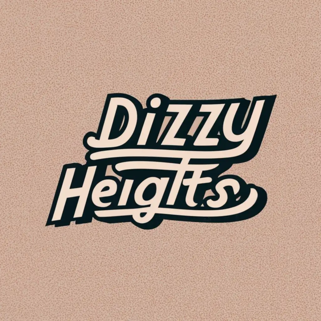 logo, clothing, with the text "Dizzy Heights", typography