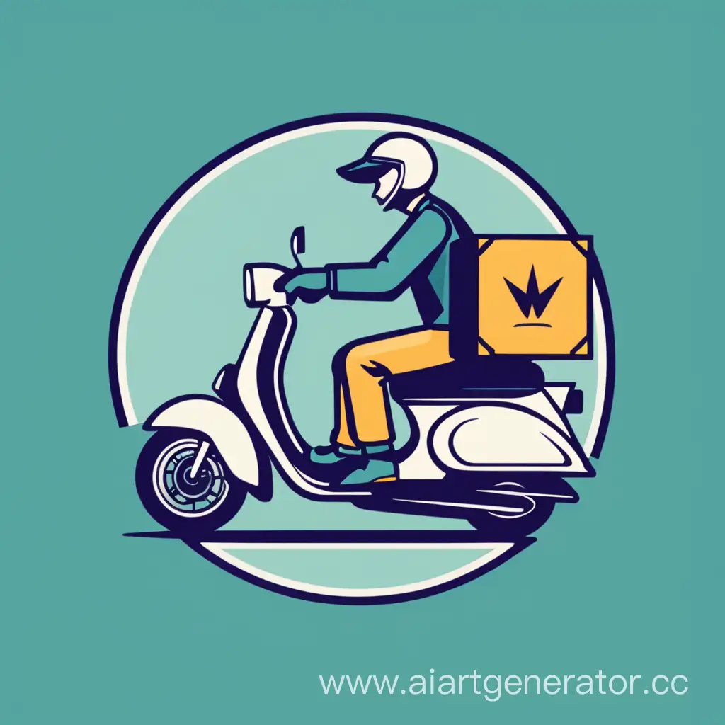 Courier service on mopeds logo