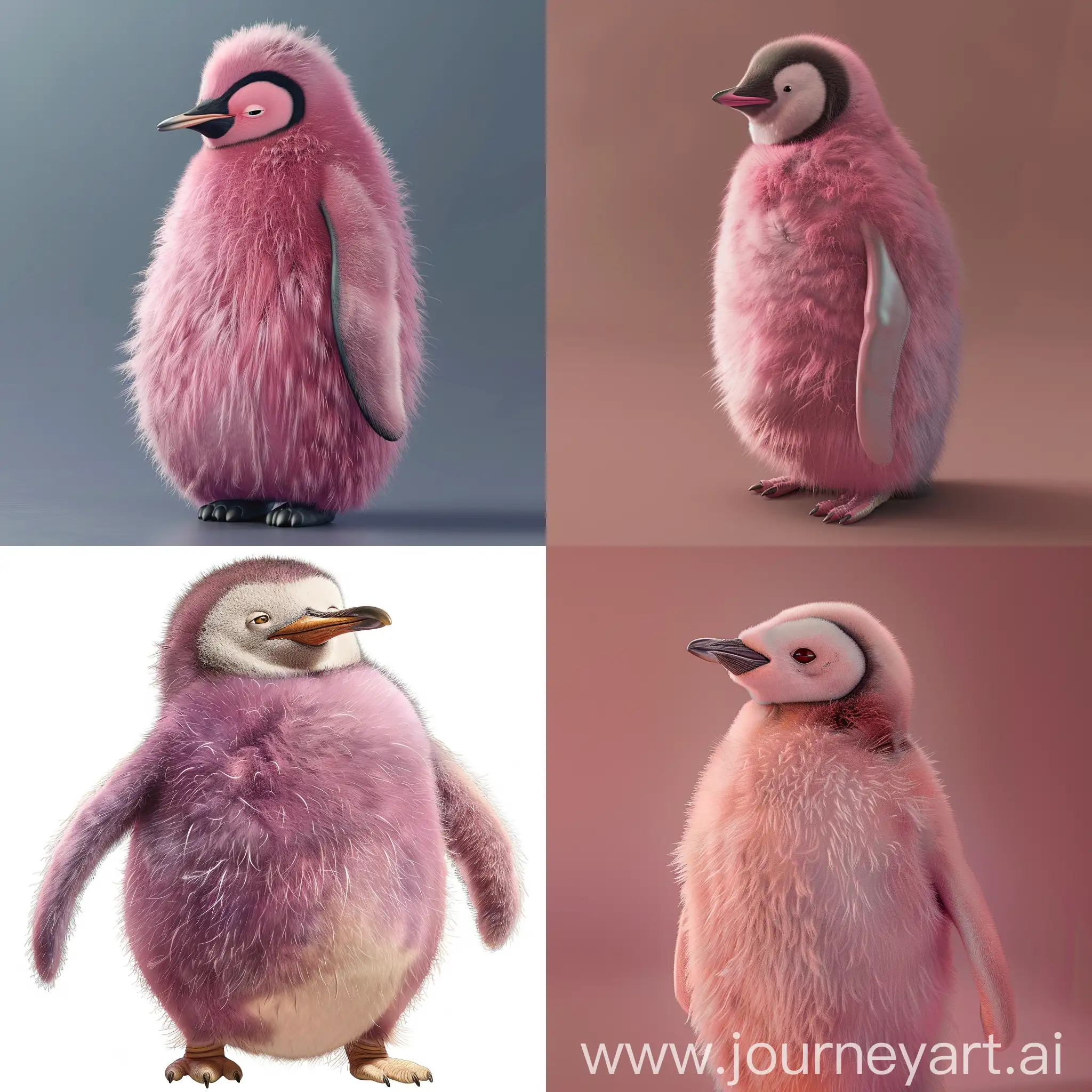 Imagen referencia furry antropomórfica pingüino rosa