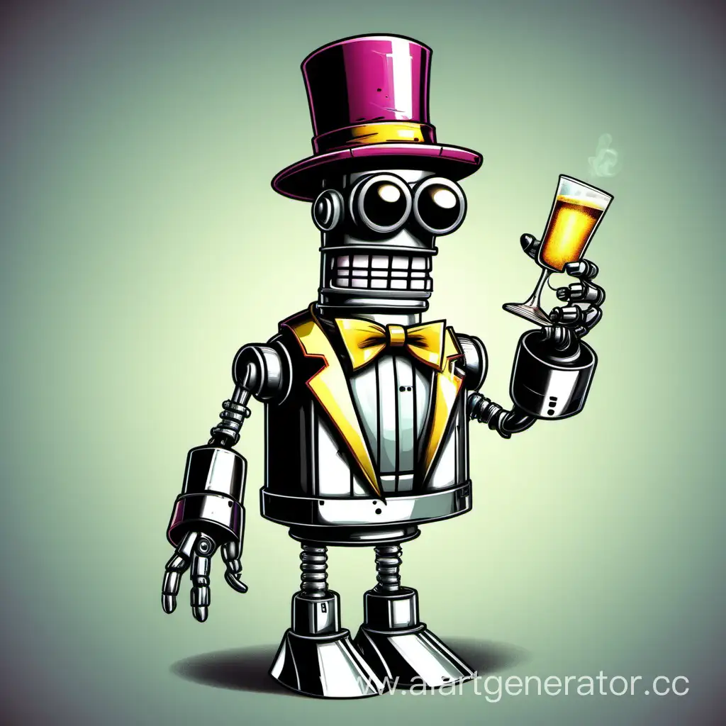 Futuristic-Pimp-Bender-Robot-in-Cyberpunk-Cityscape