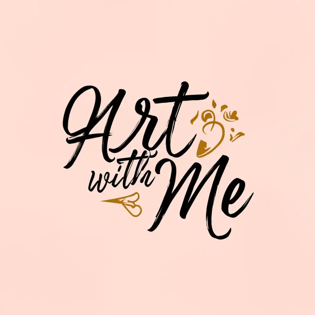 a logo design,with the text "art with me 
Once upon a time", main symbol:wedding gift,Minimalistic,clear background