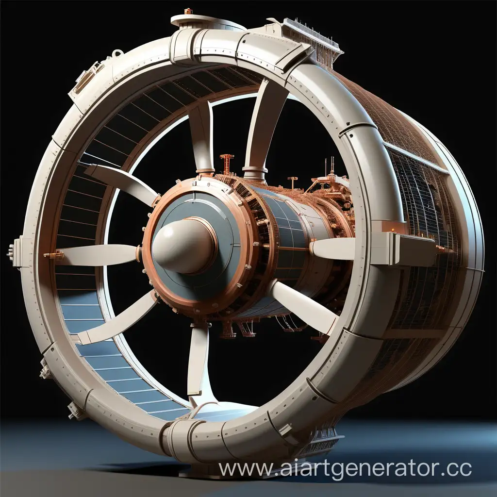 Futuristic-Interstellar-Spaceship-with-Centrifugal-Gravity-Simulation