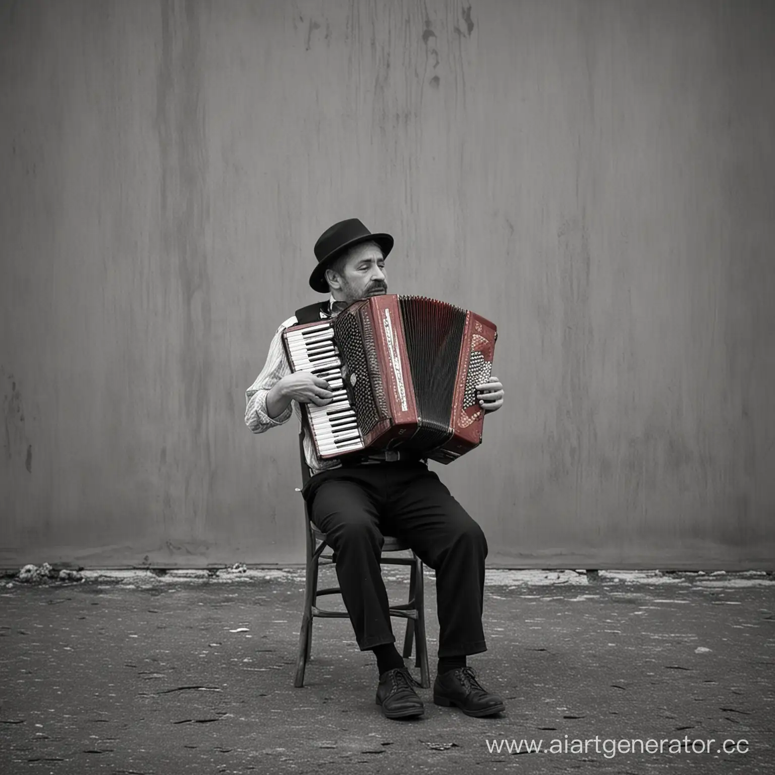 Melancholic-Musician-Playing-Accordion-in-an-Urban-Park