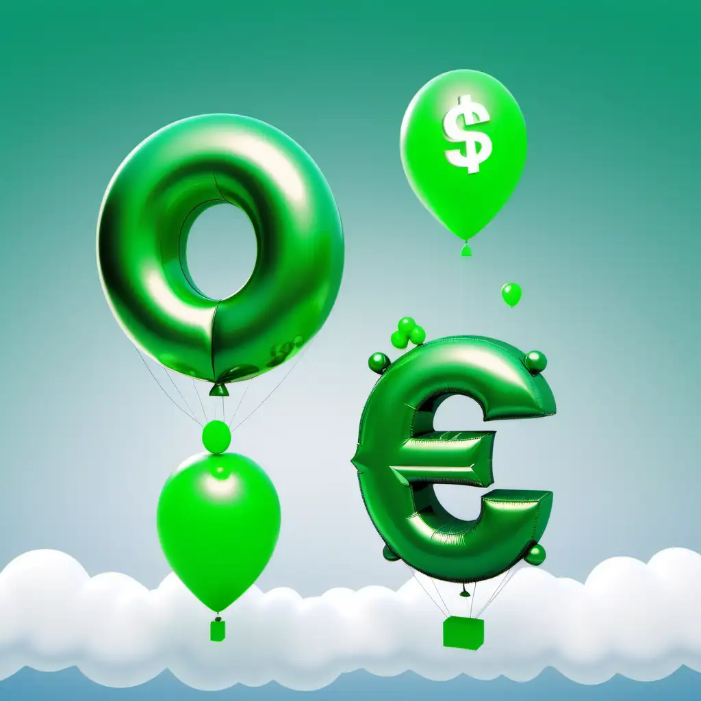 Floating Green USD EUR and GBP Symbols in 3D Animation