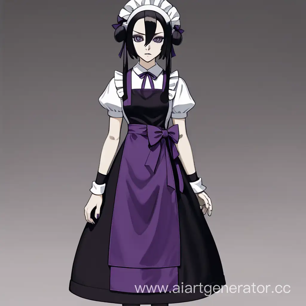 Mysterious-Woman-with-Hime-Cut-Hairstyle-in-Dark-Purple-Dress