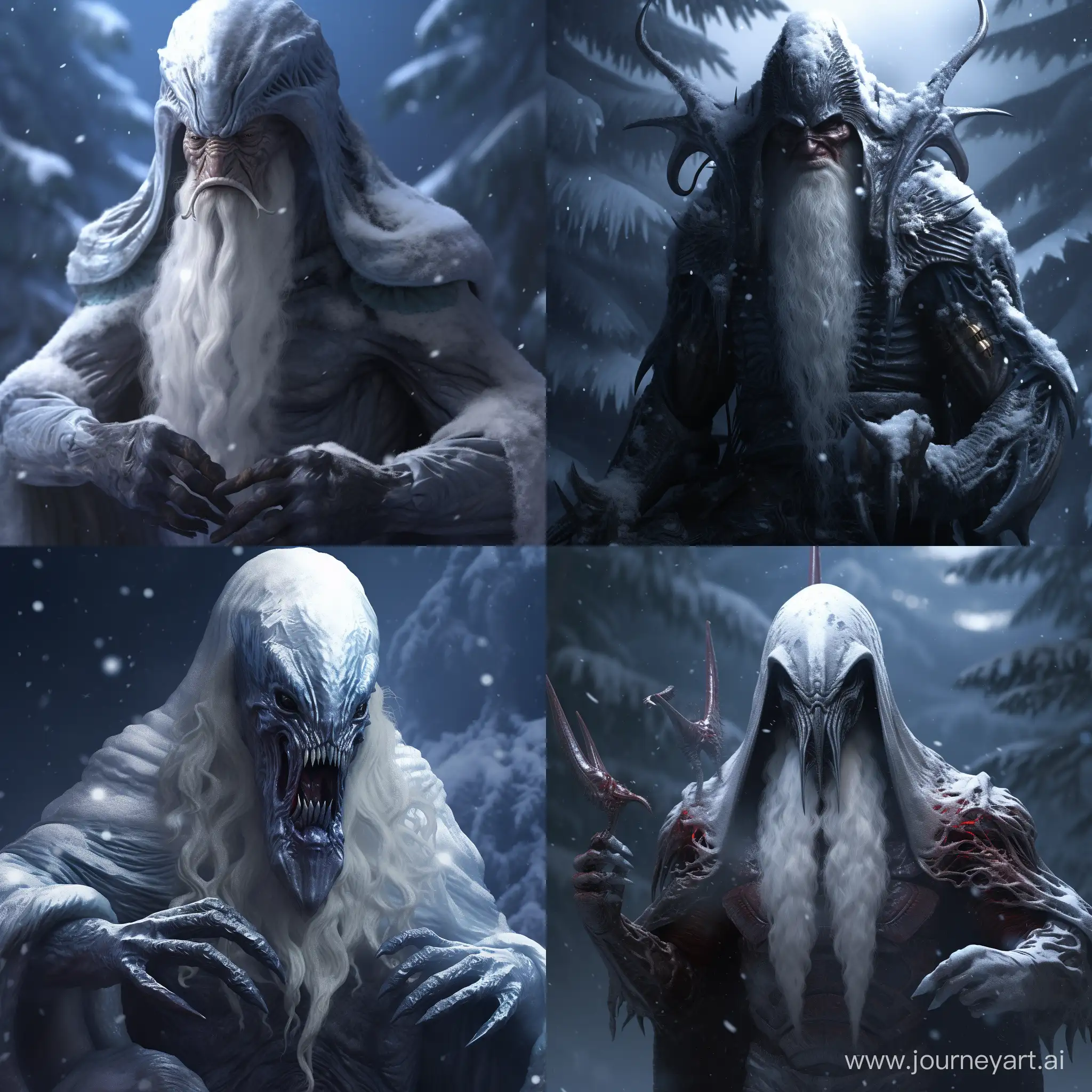 Xenomorph-Grandfather-Frost-Art-Intriguing-Fusion-of-Extraterrestrial-and-Folklore