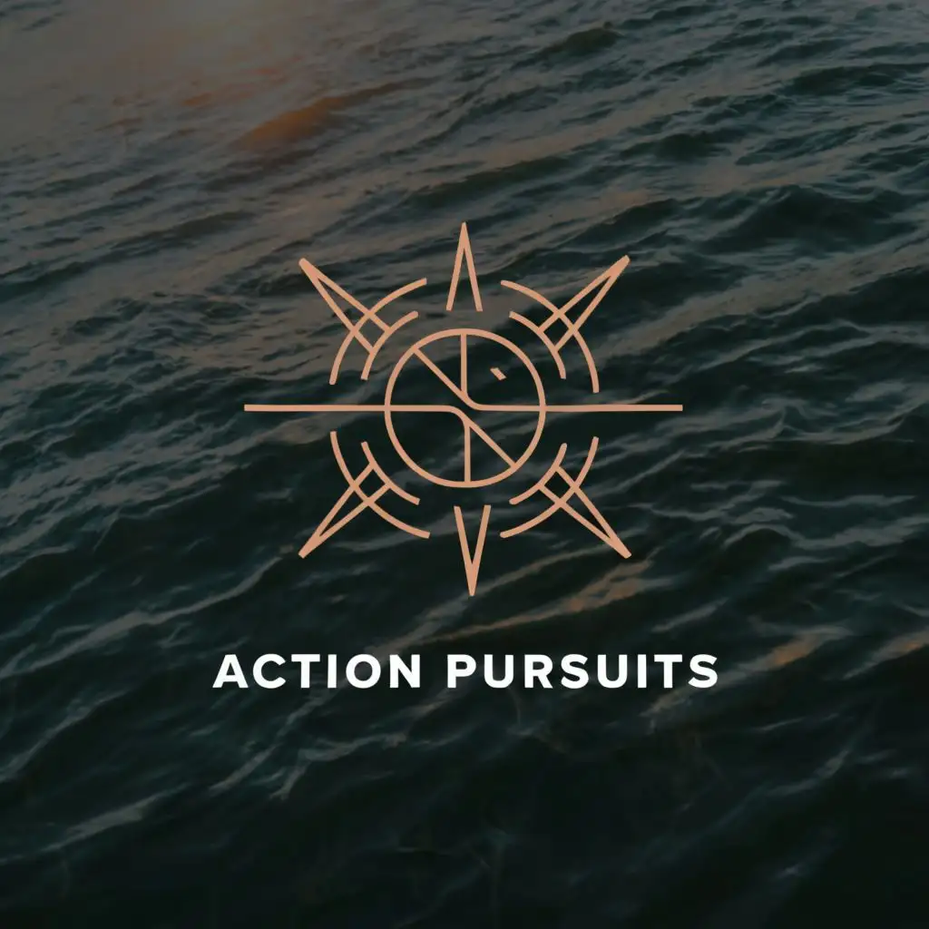 a logo design,with the text "action pursuits", main symbol:travel and adventure,Moderate,be used in Travel industry,clear background