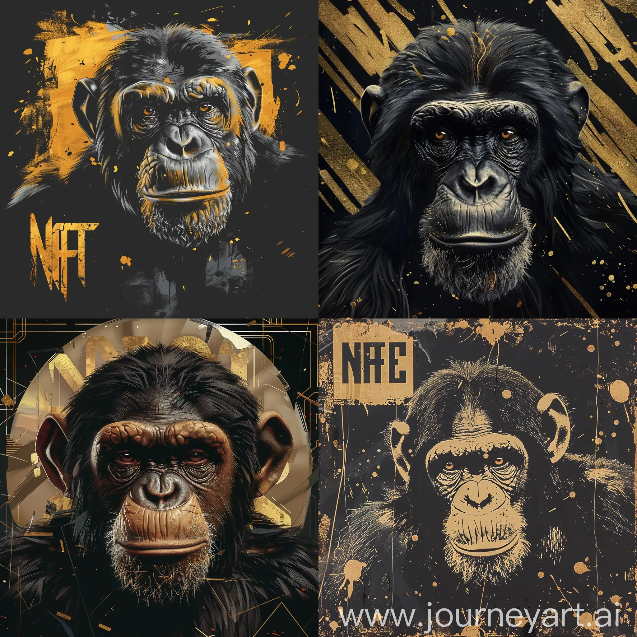 bored-ape-nft-in-a-black-and-gold-background