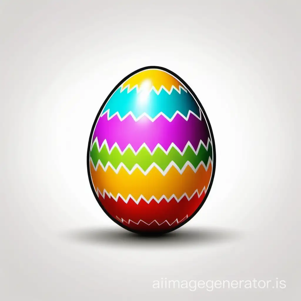 Colorful-Cartoon-Easter-Egg-on-Plain-White-Background