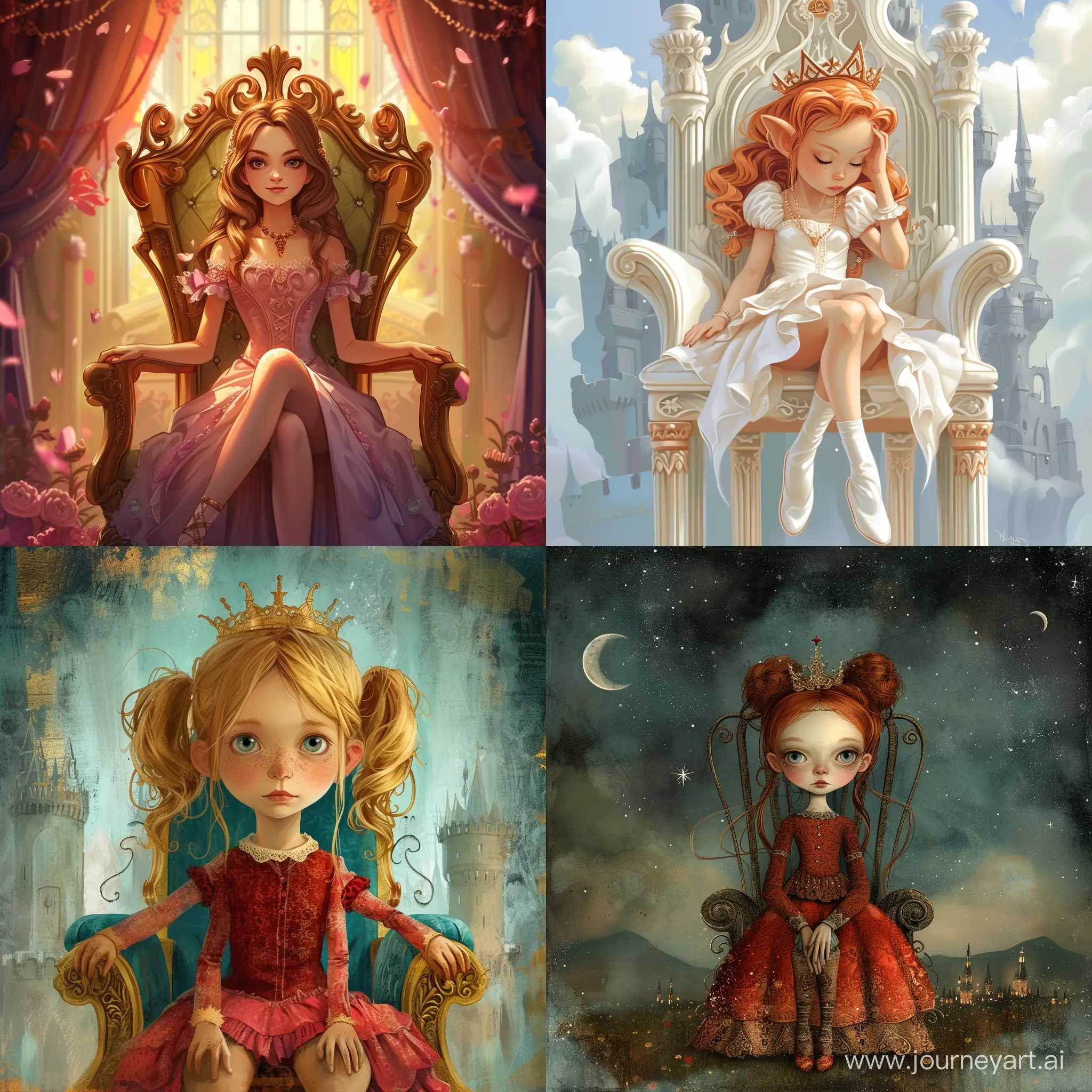 a girl,princess,sit throne