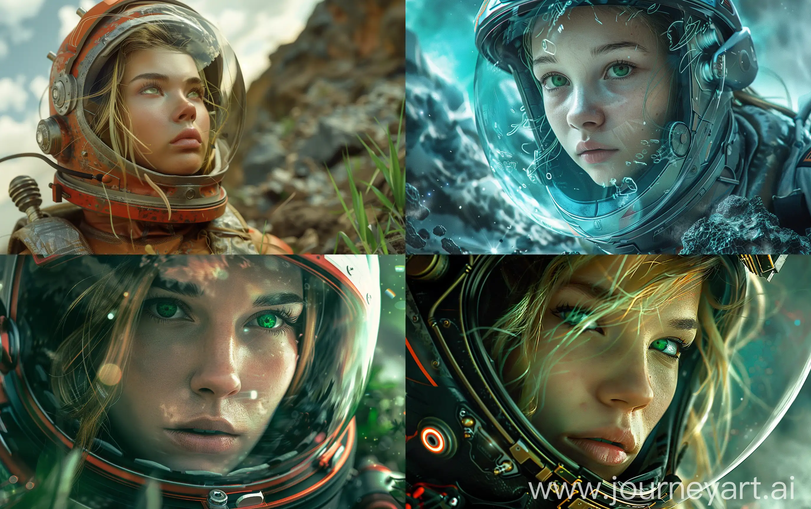 Blonde-Explorer-with-Green-Eyes-on-Russian-Spacesuit-Explores-Alien-Methane-Planet