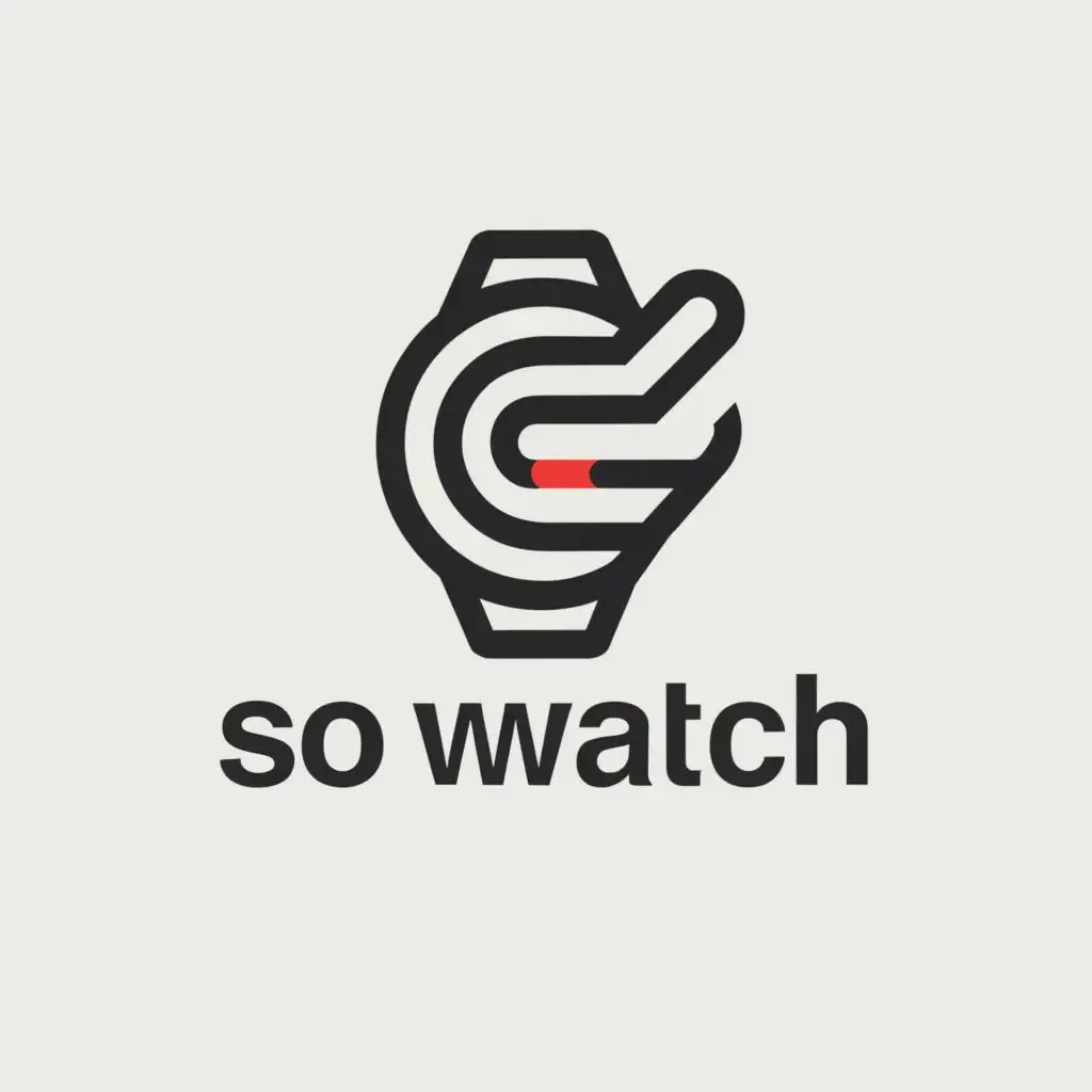 a logo design,with the text "SoWatch", main symbol:watch,Minimalistic,be used in Technology industry,clear background