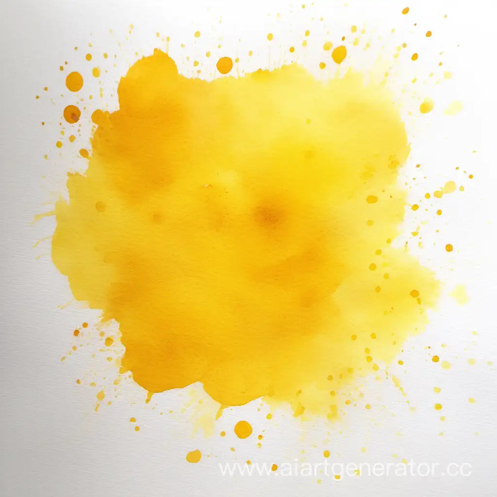 Vibrant-Yellow-Watercolor-Spot-on-Paper