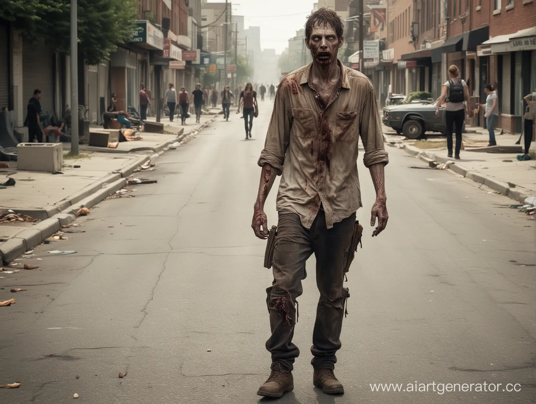 Survivor-of-Zombie-Apocalypse-Walking-Down-Urban-Street