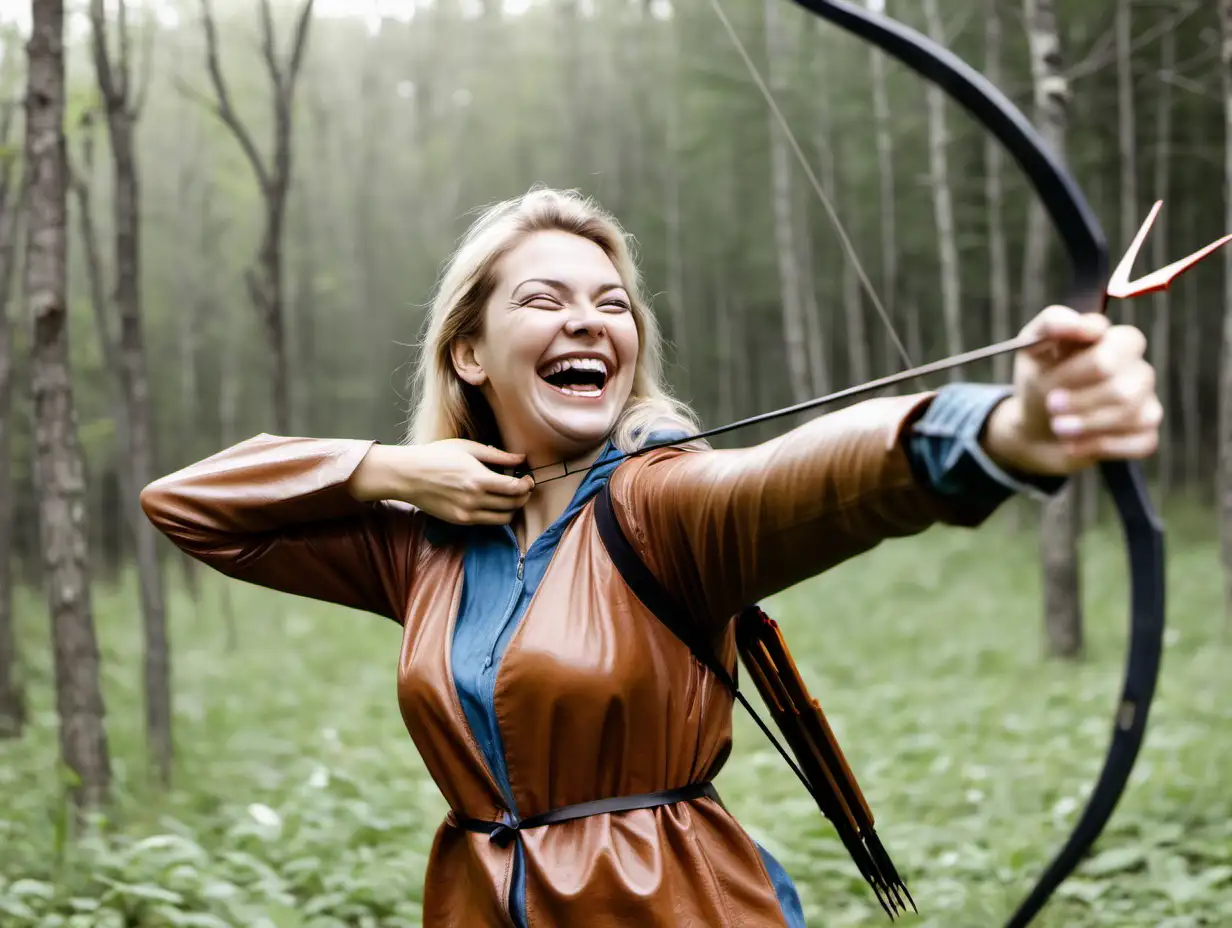 Joyful Archeress Embracing Natures Beauty