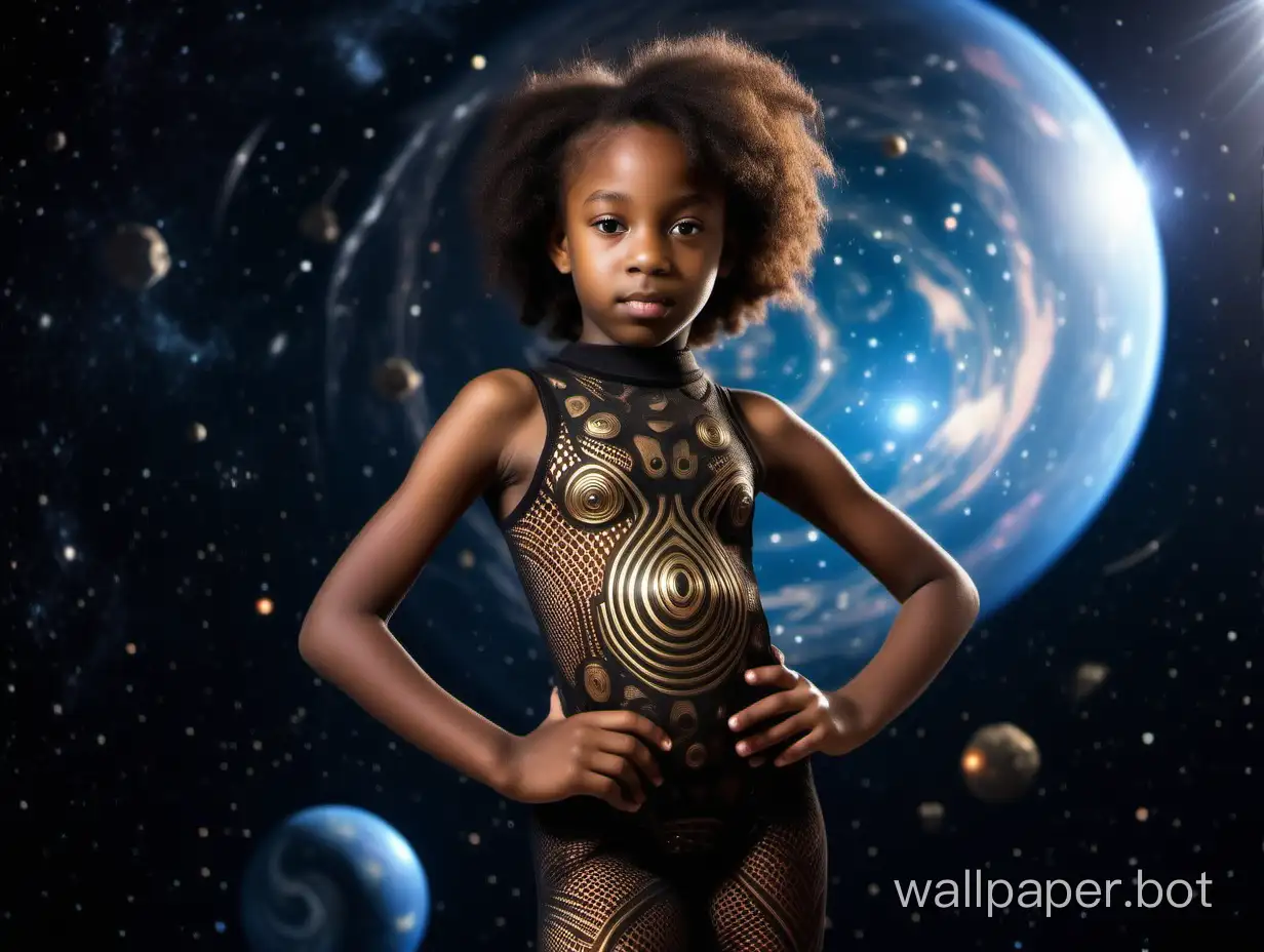 African-Girl-in-Futuristic-Bodystocking-Explores-Space-Baroque-Ambiance