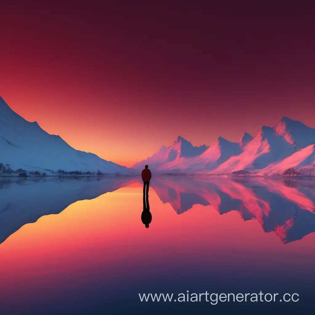 Solitude-in-Sunset-Lone-Figure-on-Island-with-Headphones