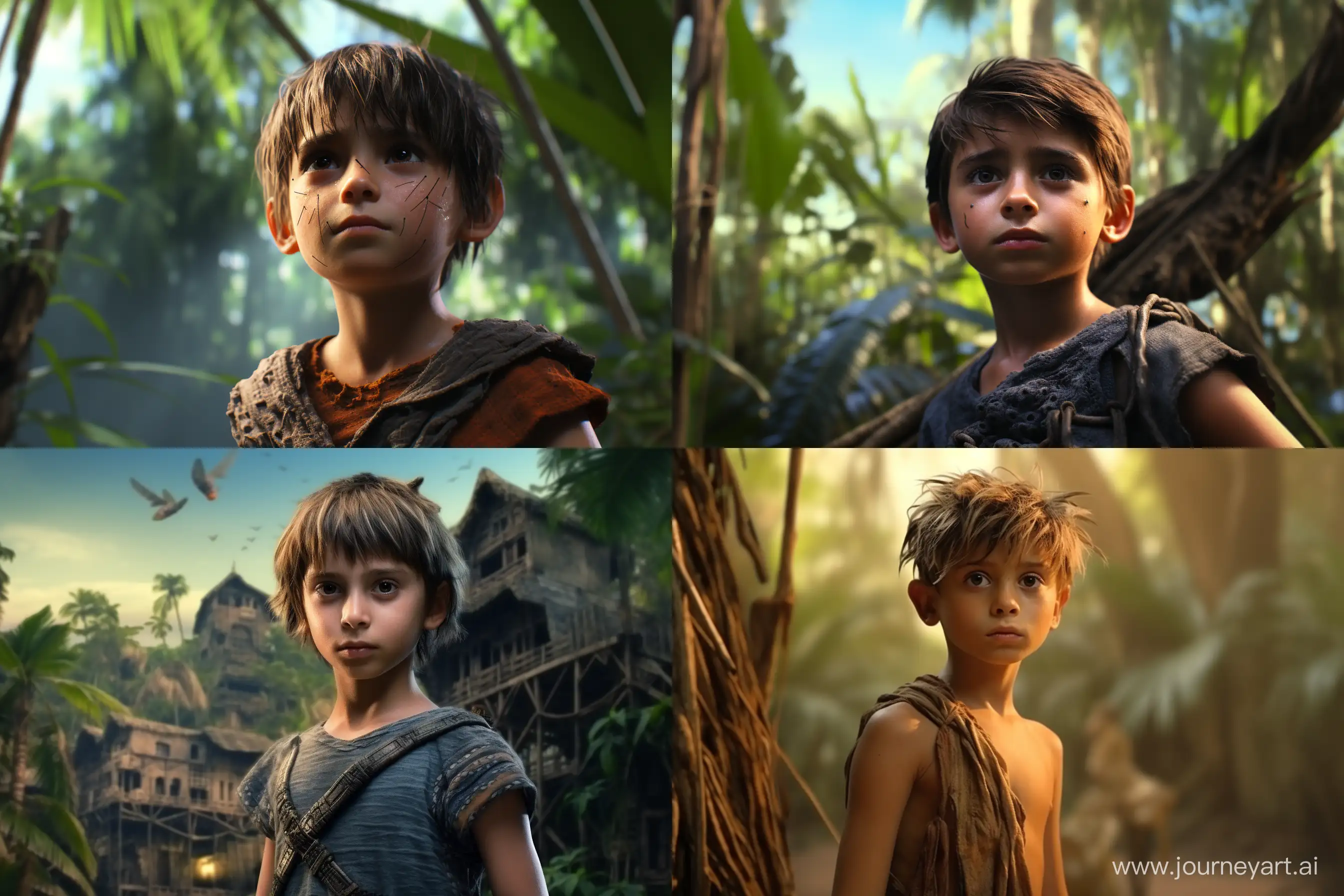 Curious-Boy-Explores-Enchanting-Jungle-Village-in-Stunning-8K-HyperRealistic-Animation