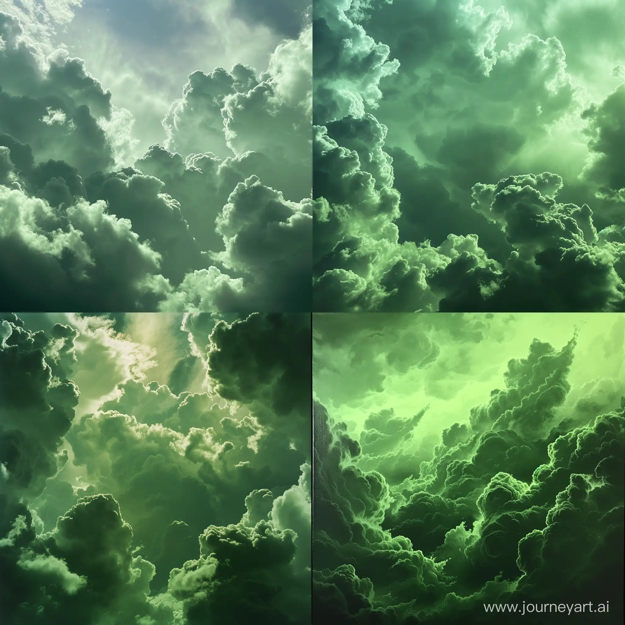 облака зеленые