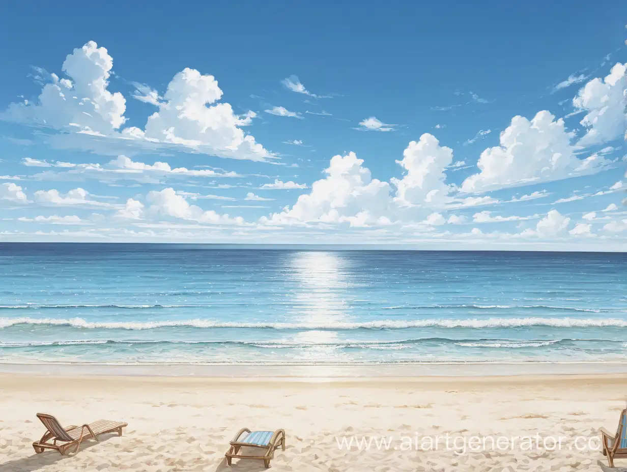 Serene-Coastal-Horizon-with-Blue-Sky-and-Sea