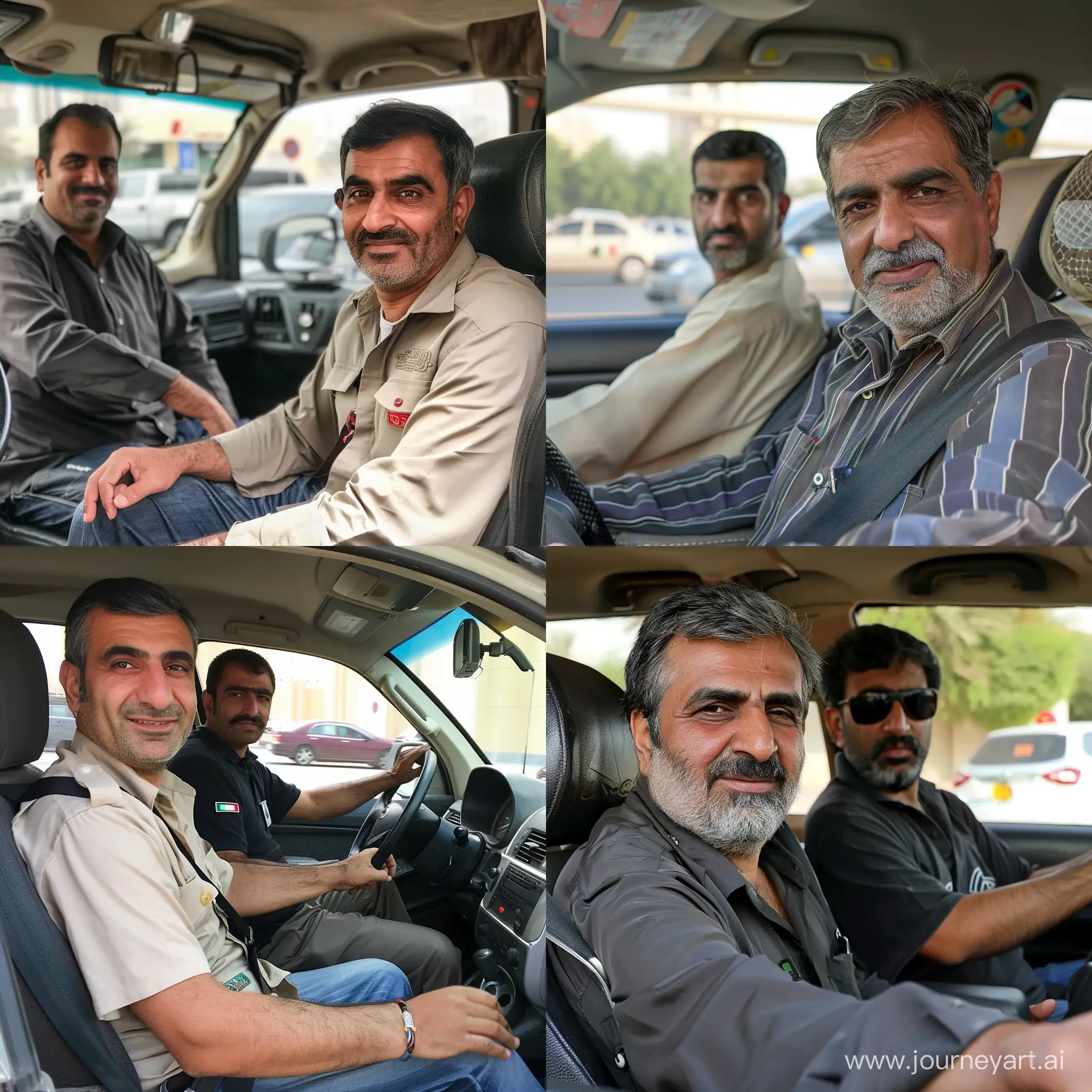 Иранские парни работают таксистами в Дубае