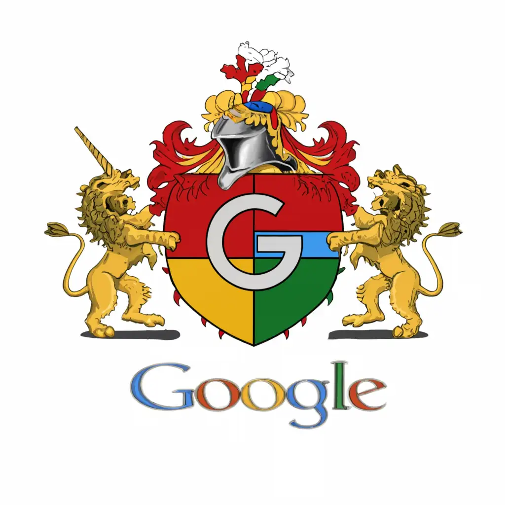 a logo design,with the text "Google", main symbol:Coat of arms logo,complex,clear background