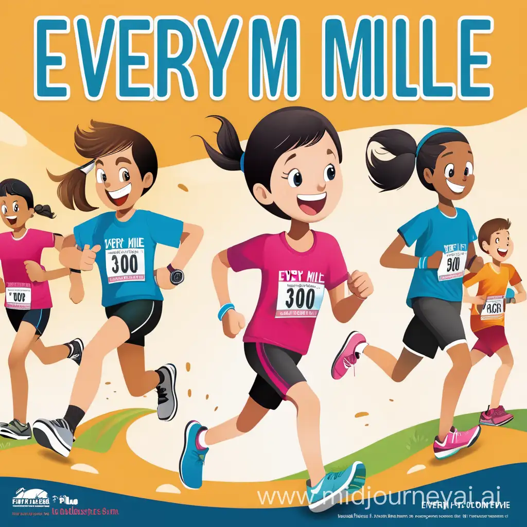 a fun run poster with slogan every mile matters
