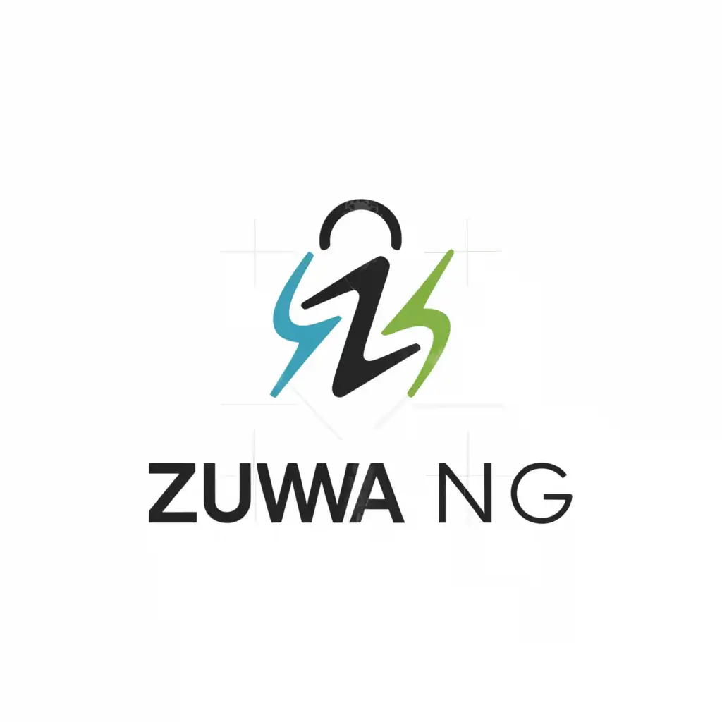 a logo design,with the text "zuwa ng", main symbol:a shopping bag, phone and lightning,complex,be used in Retail industry,clear background