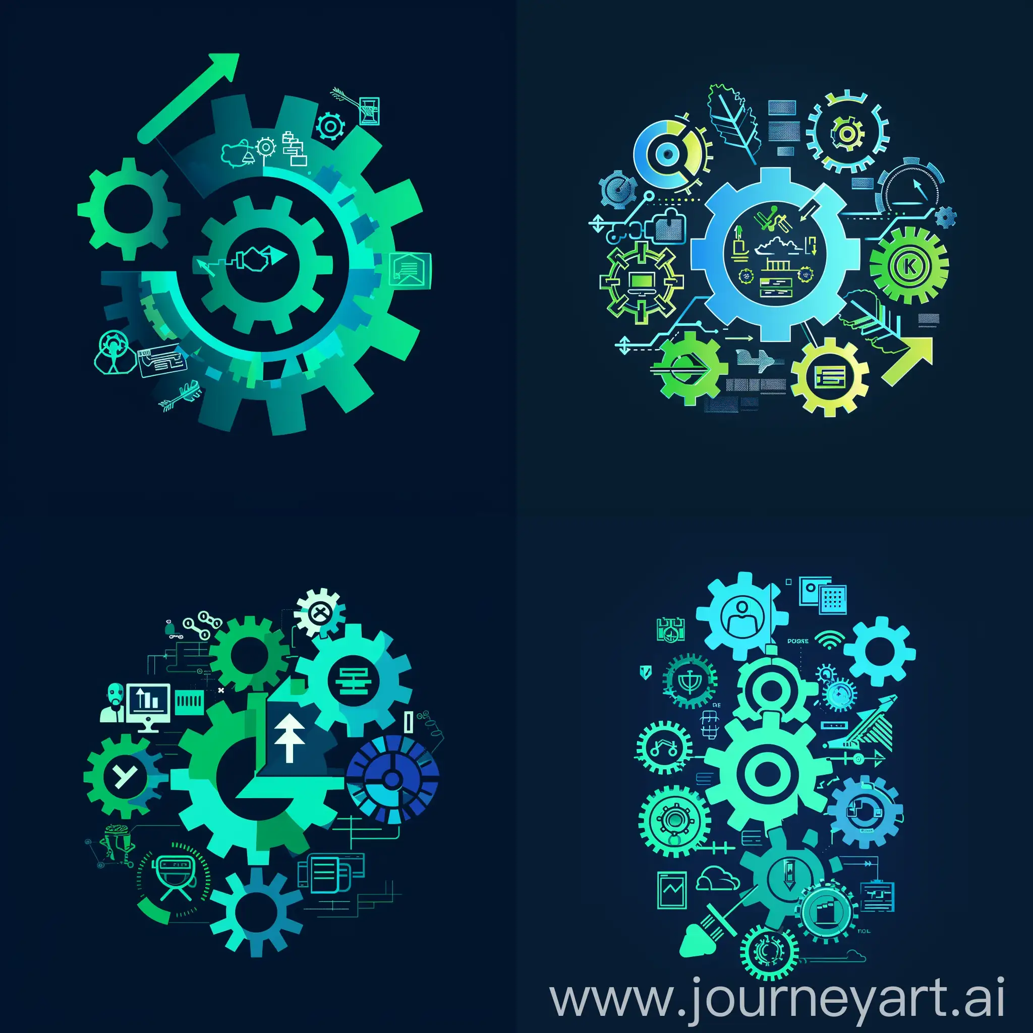 Efficient-Business-Operations-Dynamic-Gear-System-in-Blue-and-Green