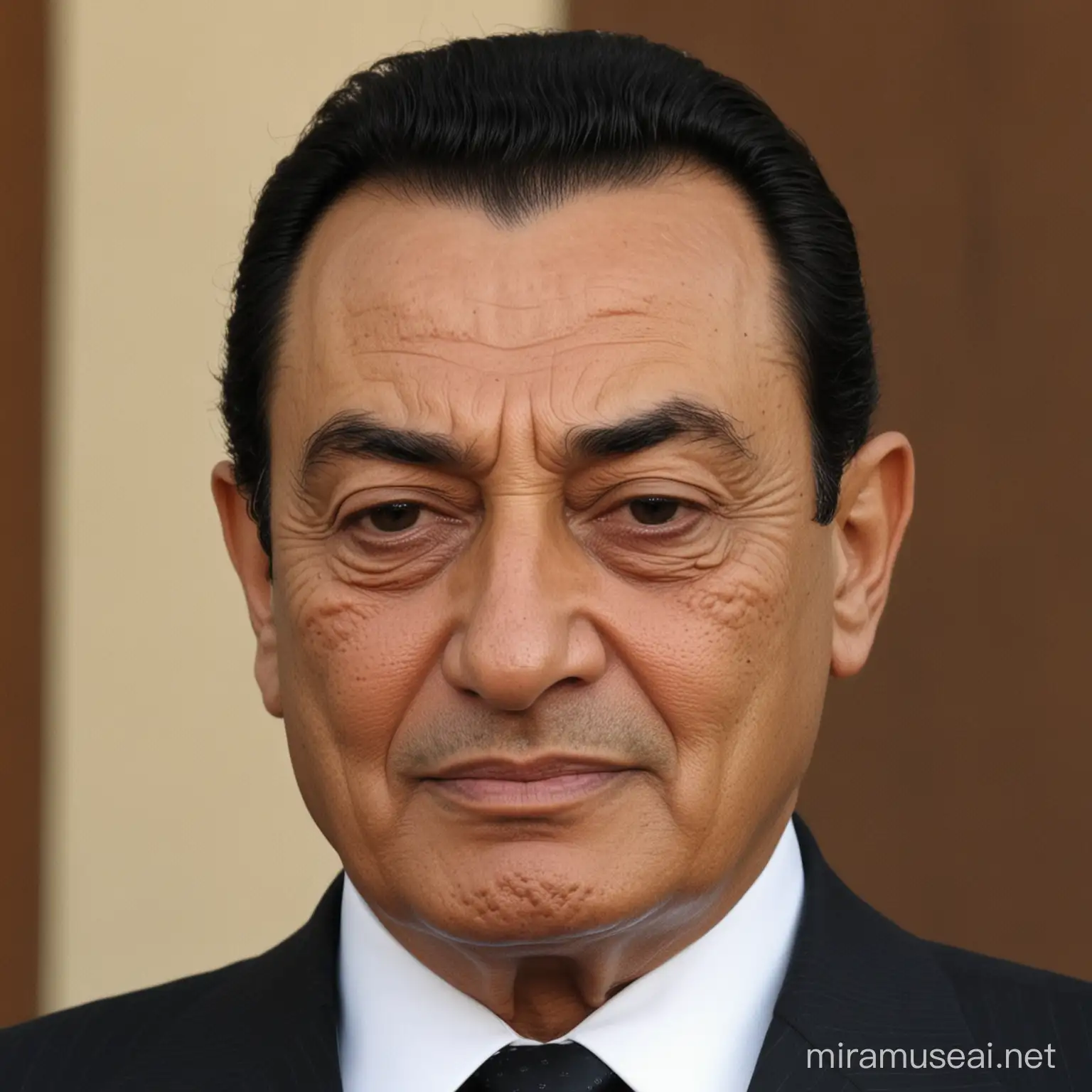 Muhammad Hosni Mubarak Portrait with Egyptian Regalia