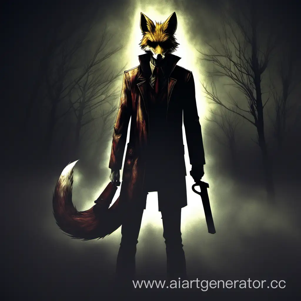 Eerie-Silent-Hill-Scene-with-Ashen-Fox-in-the-Darkness