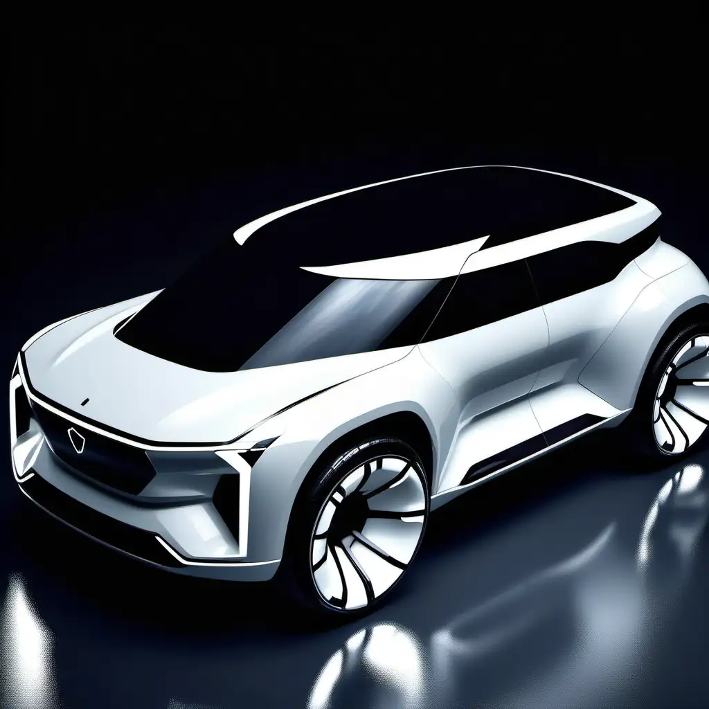 Futuristic Big White Electric Luxury SUV CuttingEdge Transport ...