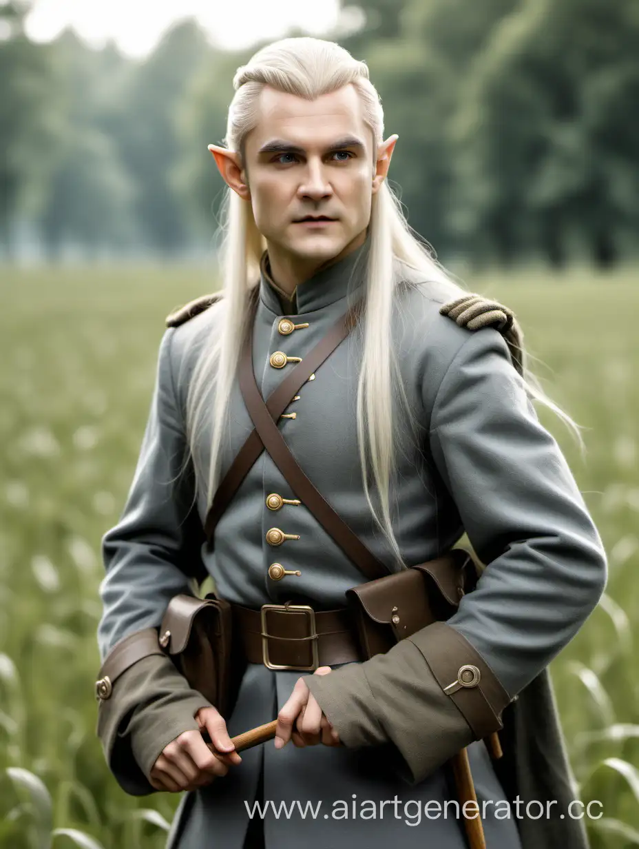 Elf-Legolas-in-First-World-War-Gray-Military-Uniform