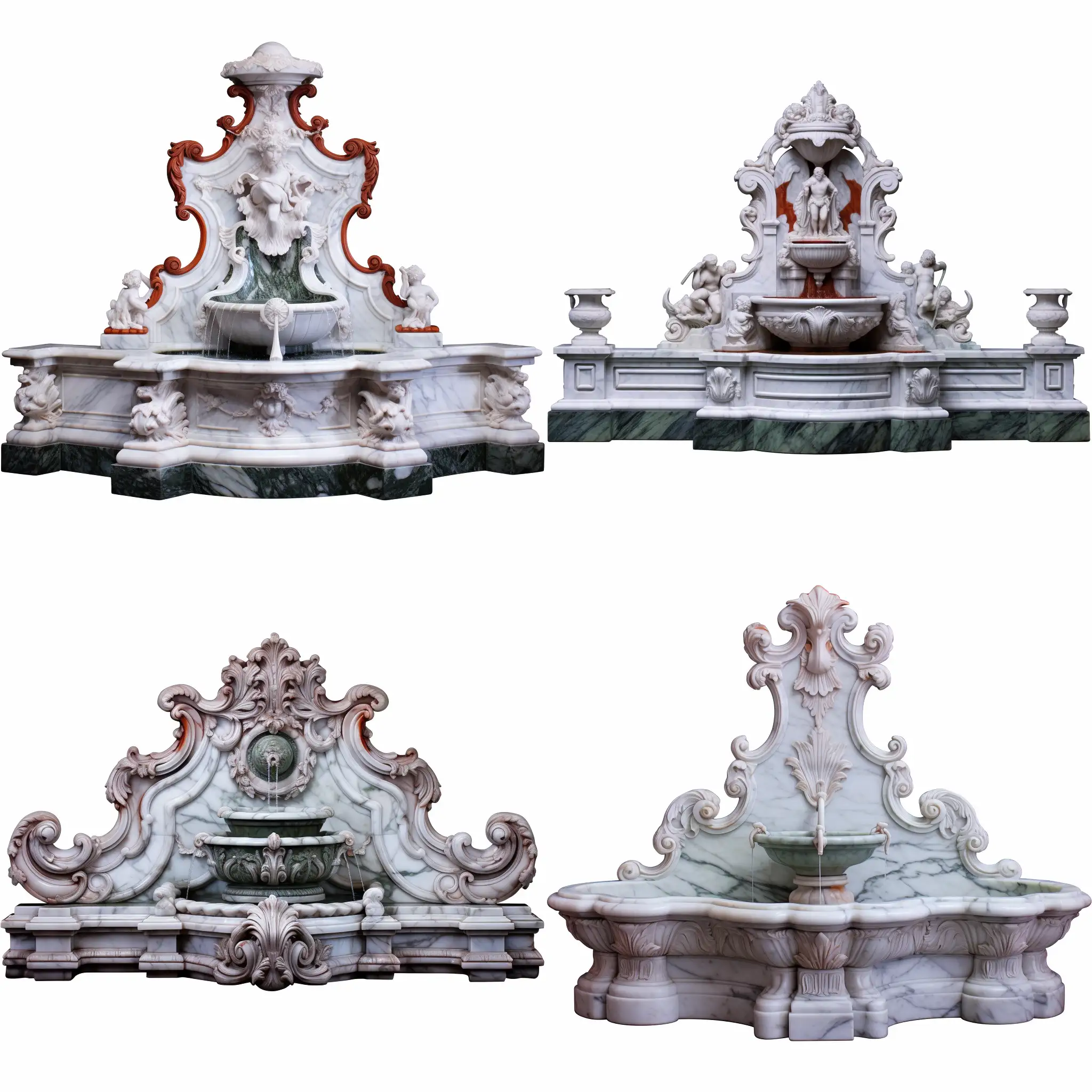 Elegant-Rococo-Marble-Bath-Fountain