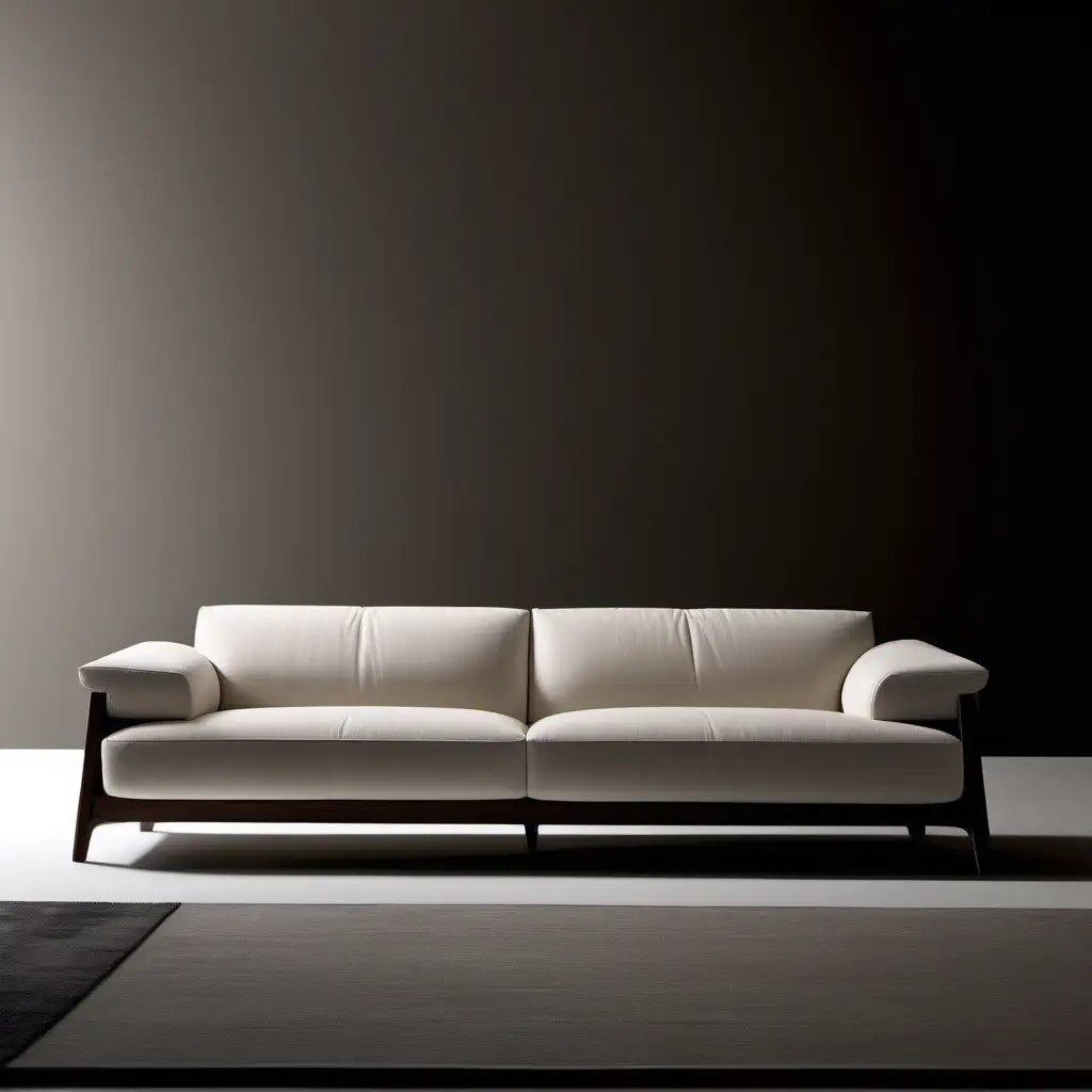 Minimalist Italian Sofa with Wooden Label Details 2024 Collection