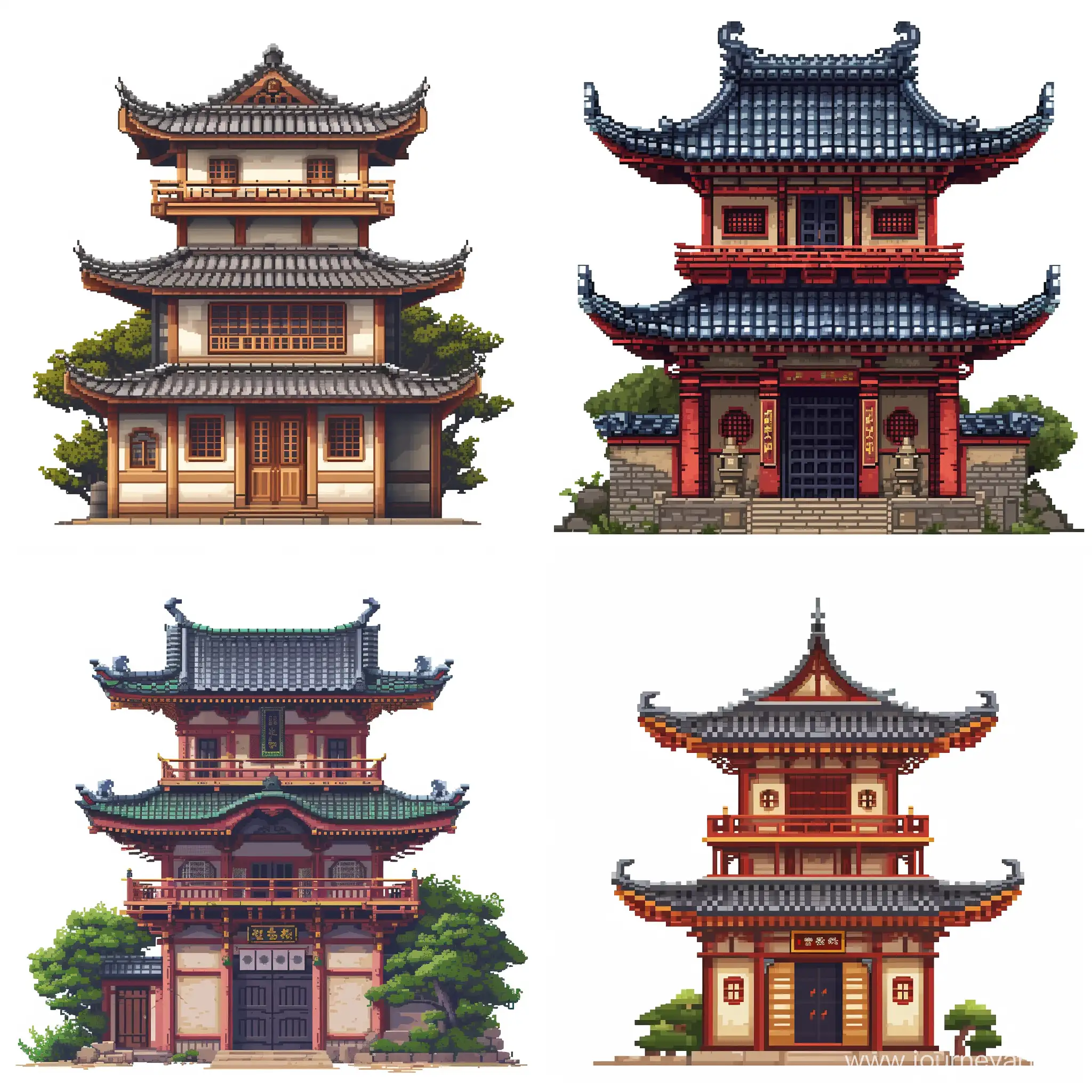 Pixel-Art-Representation-of-Traditional-Japanese-Architecture-on-White-Background