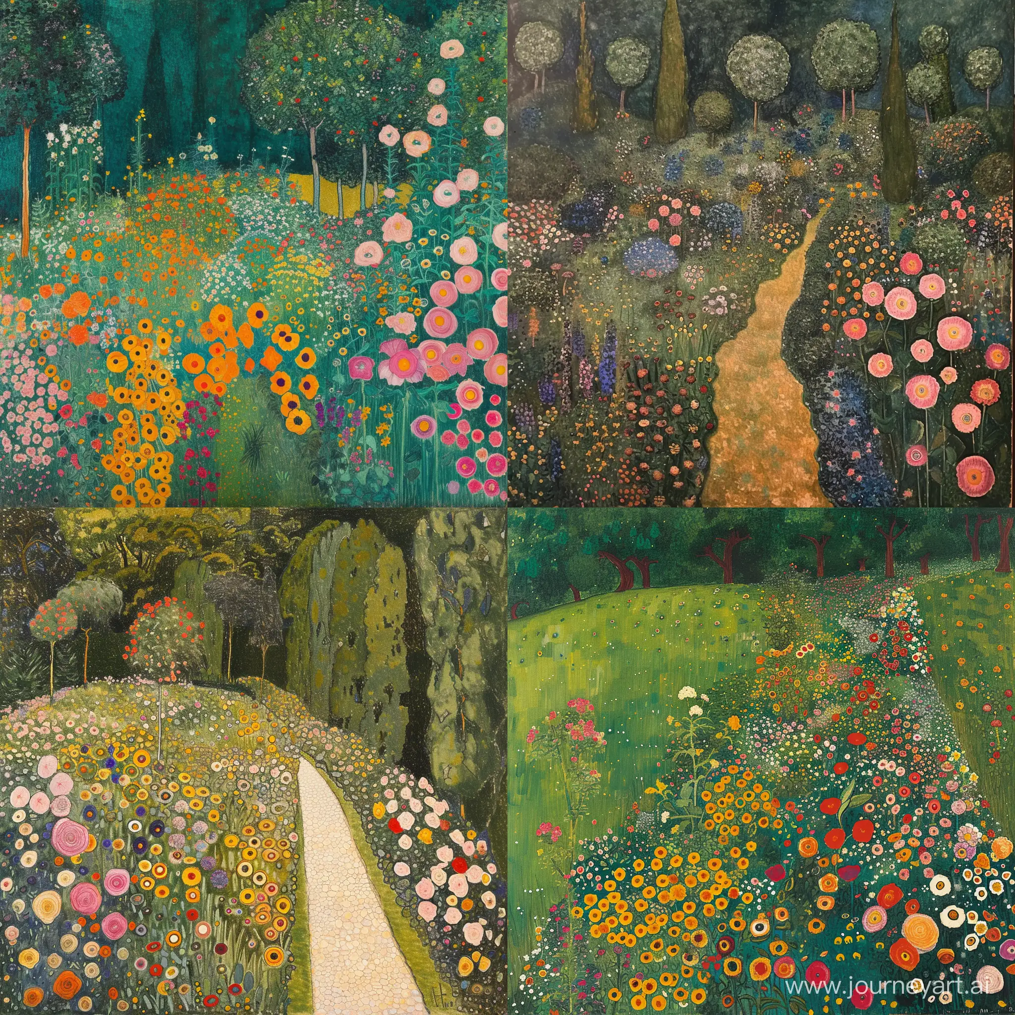 Gustav-Klimt-Inspired-Garden-Art