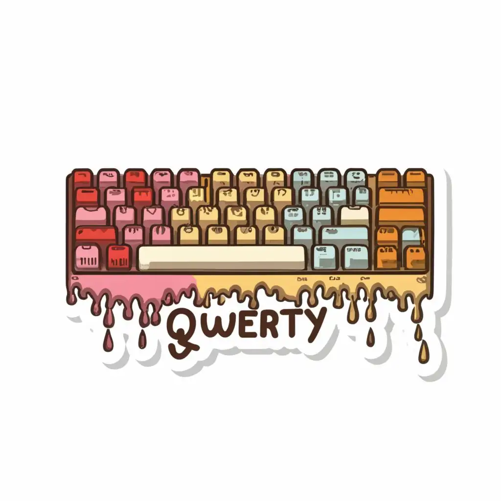 LOGO-Design-For-Qwerty-Whimsical-Keyboard-Crumbs-Sticker-in-Soft-Art-Brut-Style