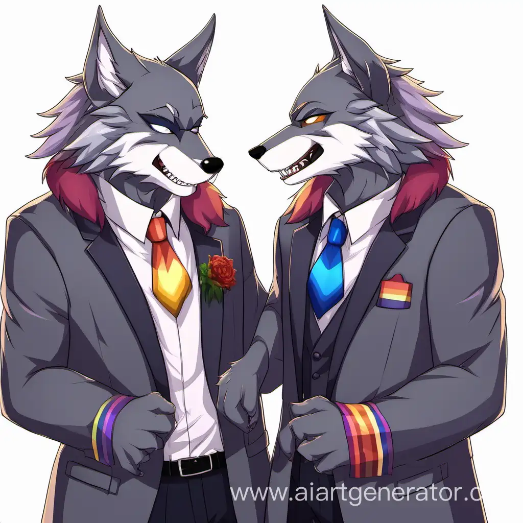 two gay furry wolves