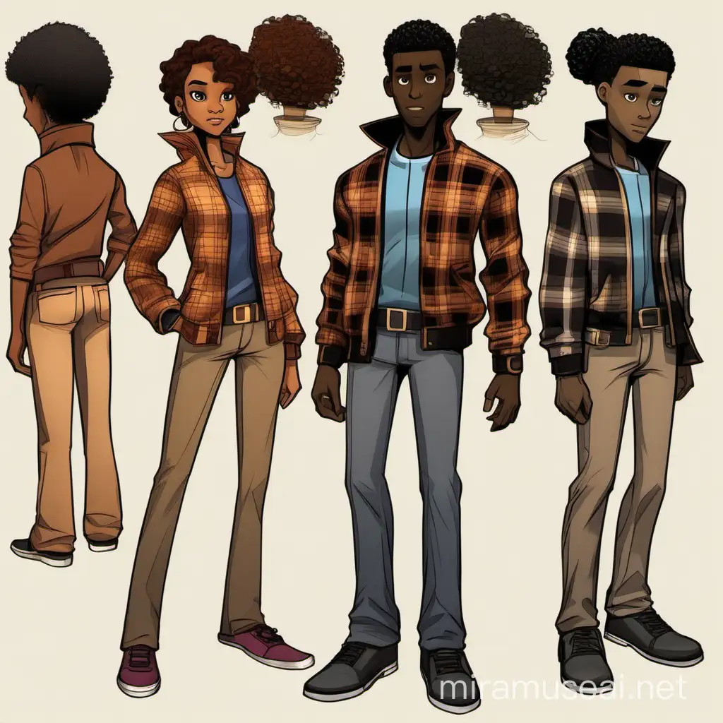 Character illustration character standing legs hands Character's Gender Male
Character's Age Adult
Character's Ethnicity African American
Character's Skin Color Caramel
Character's Hair Color Black
Character's Hair Style Short, Wavy, curly black hair
Character's Eye Color Brown
Character's Clothing Plaid Jacket and casual brown pants
Any Special Features? Prosthetic right arm