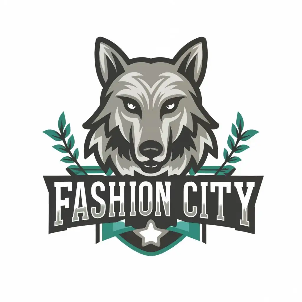 LOGO-Design-For-Fashion-City-Elegant-Typography-with-Striking-Wolf-Emblem