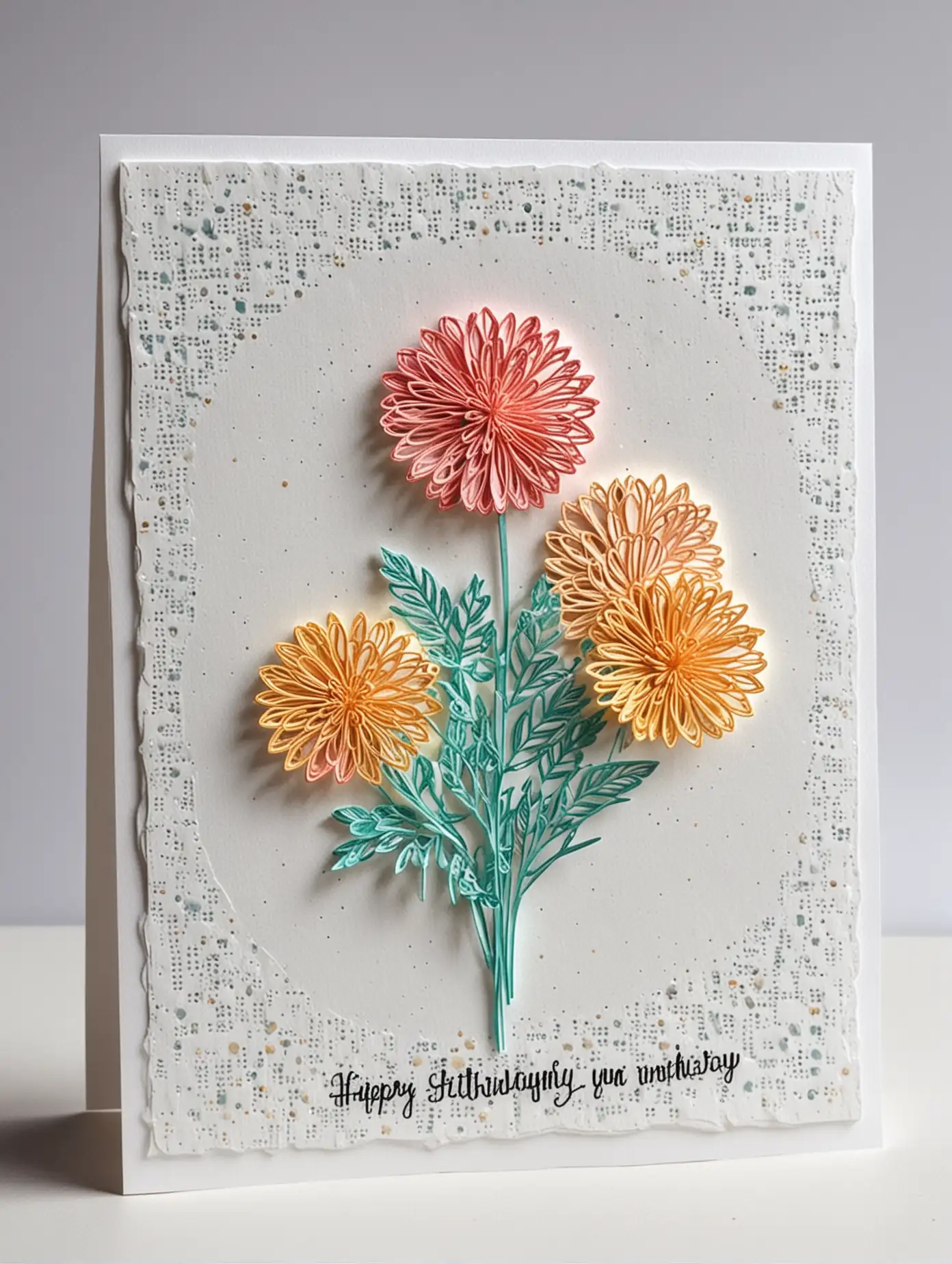 scrapbooking birthday card using the hot embossing technique in a minimalist style