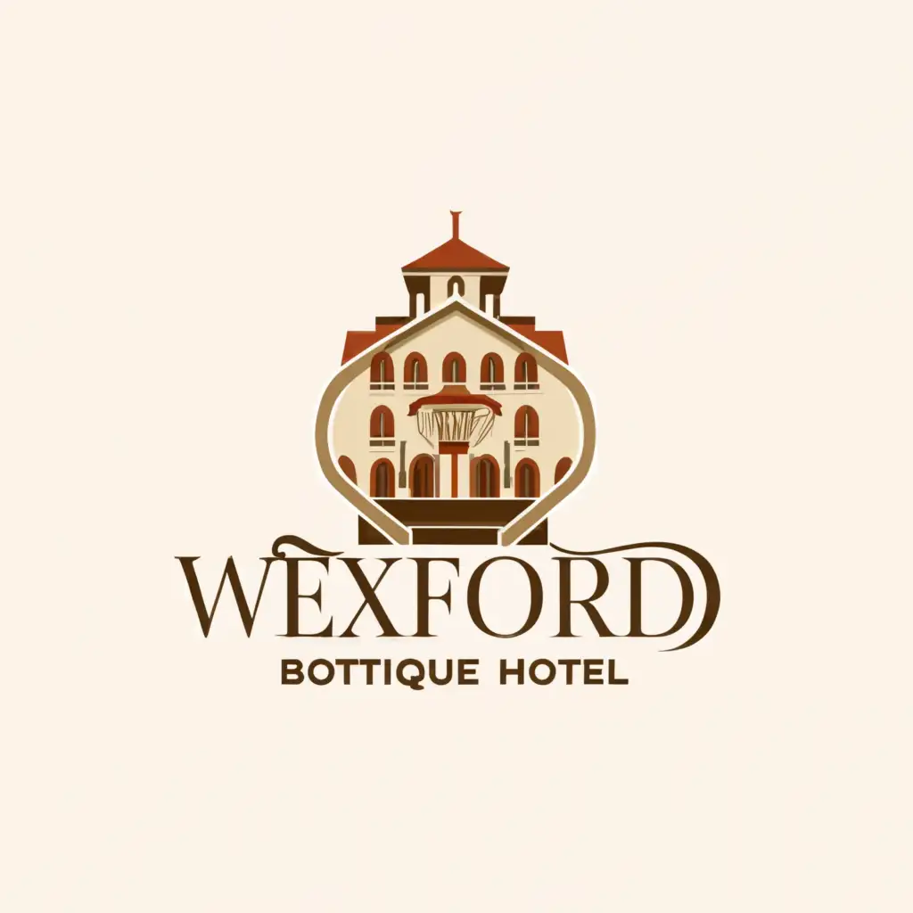 a logo design,with the text "Wexford Boutique Hotel", main symbol:A luxury hotel specialized in weddings,Moderate,be used in Events industry,clear background
