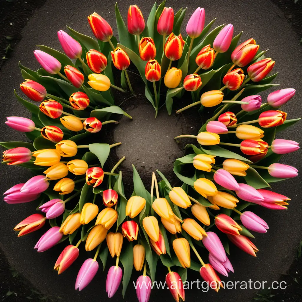 Vibrant-Tulips-Arranged-in-a-Circular-Formation