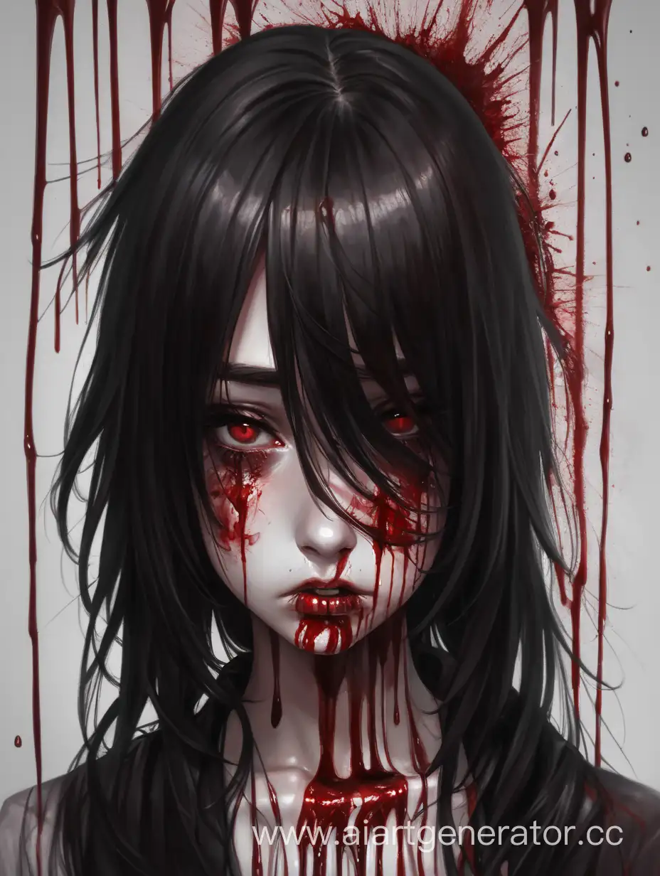 девушка с тёмными волосами под кайфом вся к крови