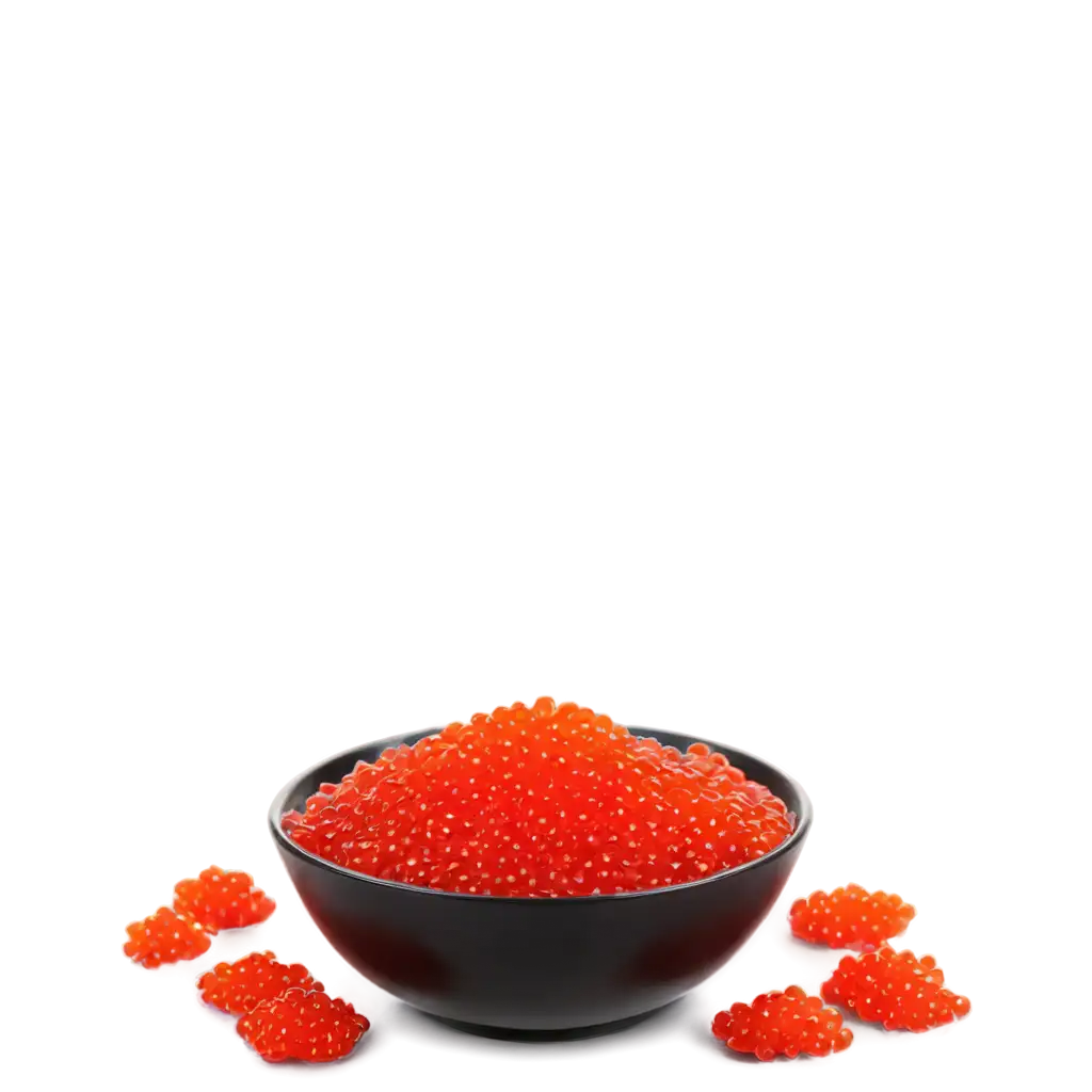 red caviar in a glass bowl