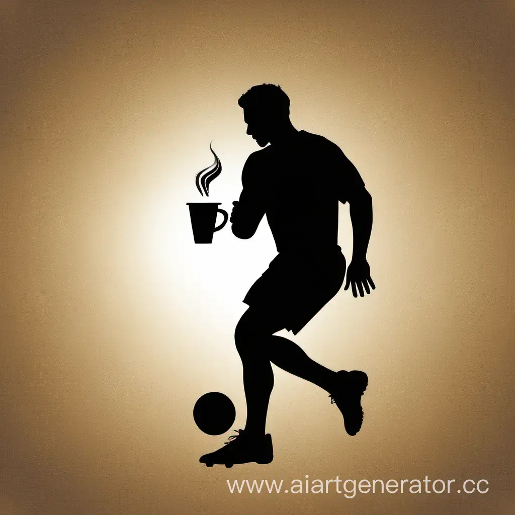 Silhouette-Football-Player-Enjoying-Coffee-Break