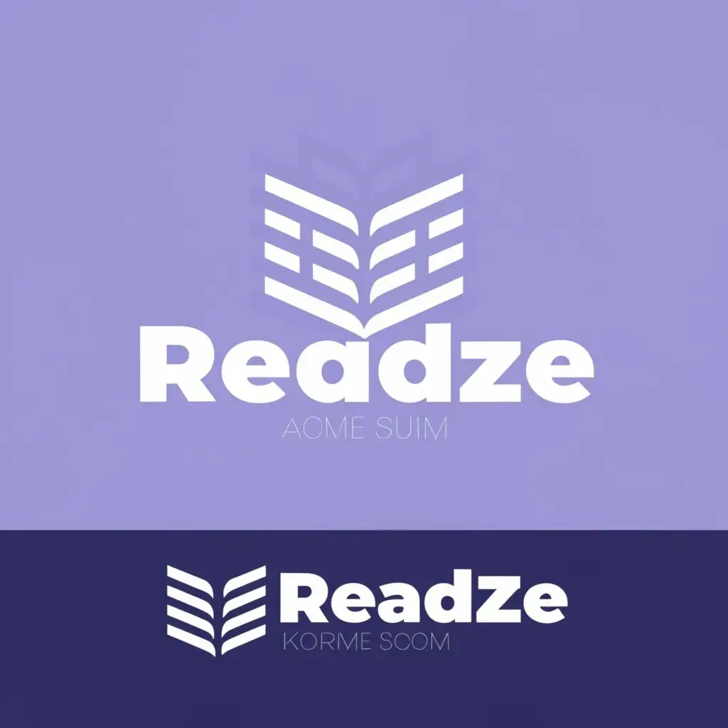 a logo design,with the text "Readze", main symbol:book,Moderate,be used in Education industry,clear background